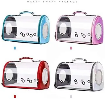 Transparent Pet Travel Handbag, Abs Material Space Capsule Design, Aviation-Grade Breathable Pet Bag, Suitable for Cats and Dogs Under 12 Pounds (Transparent Pink)