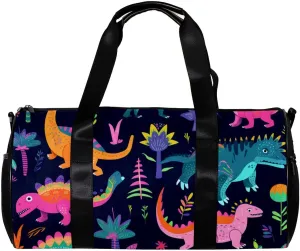 Travel Bag,Mens Gym Bag,Womens Gym Bag,Colorful Cartoon Dinosaurs,Sports Bag