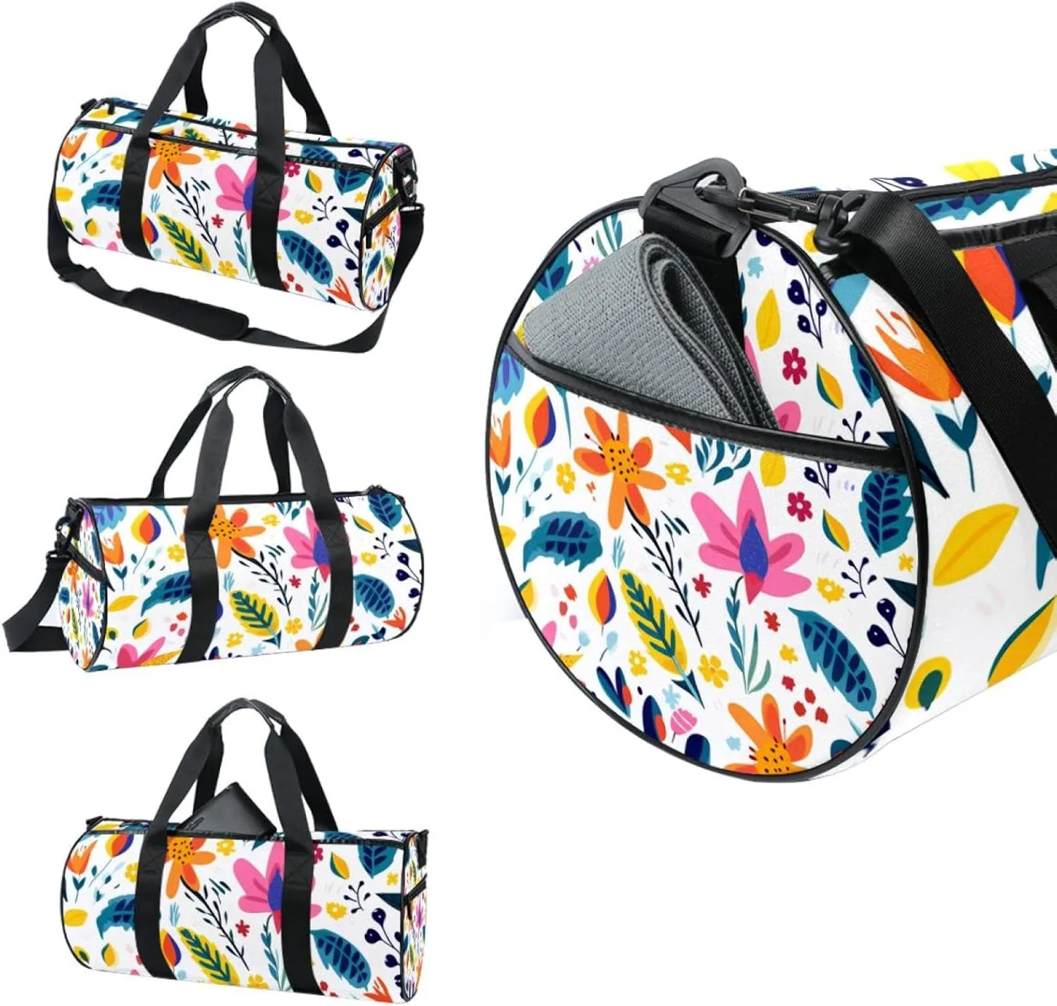 Travel Bag,Mens Gym Bag,Womens Gym Bag,Colorful Christmas Flower,Sports Bag