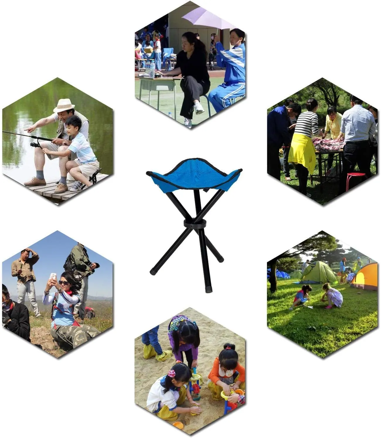 Travel Chair, Camping Stool, Folding Camping Stool, Portable Tripod Seat, Portable Folding Stool for Fishing, Hiking Tours, BBQ, Parties, Outdoor Activities,Red