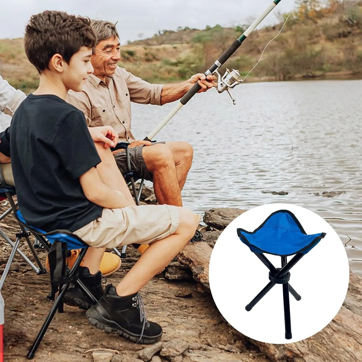 Travel Chair, Camping Stool, Folding Camping Stool, Portable Tripod Seat, Portable Folding Stool for Fishing, Hiking Tours, BBQ, Parties, Outdoor Activities,Red