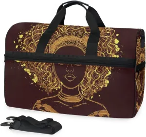 Travel Duffel Bag African American Women Waterproof Lightweight Luggage bag for Sports, Gym, Vacation