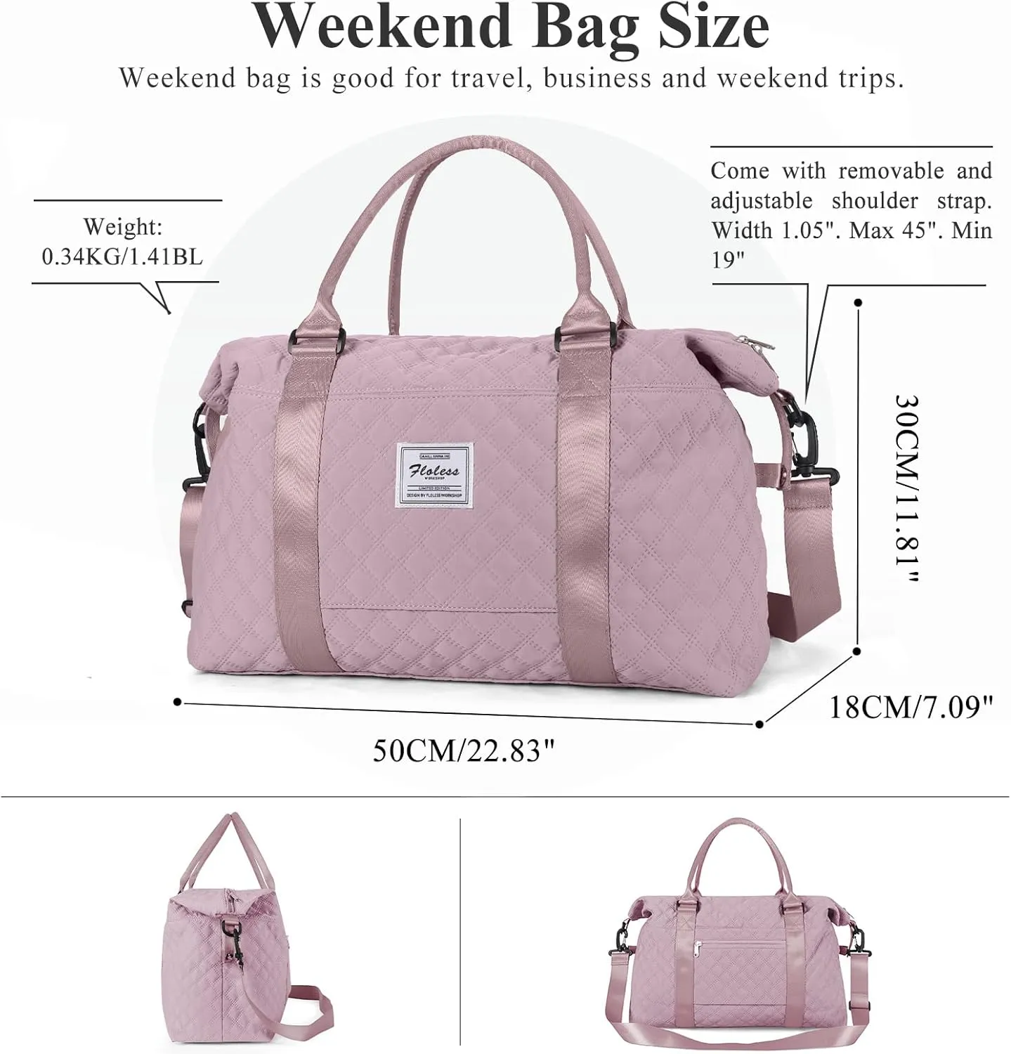 Travel Duffel Bag,Sports Tote Gym Bag,Shoulder Weekender Overnight Bag for Women