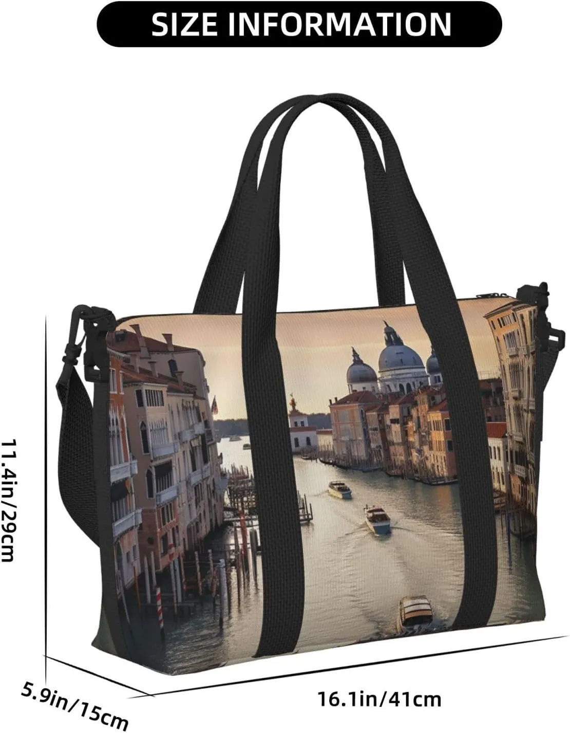 Travel Duffle Bag Weekender Bags for Men Women Adjustable Large Capacity Weekender Overnight Bag Carry On Tote Bags Waterproof Sport Gym Bag for Travel Yoga, Grand Canal, One Size