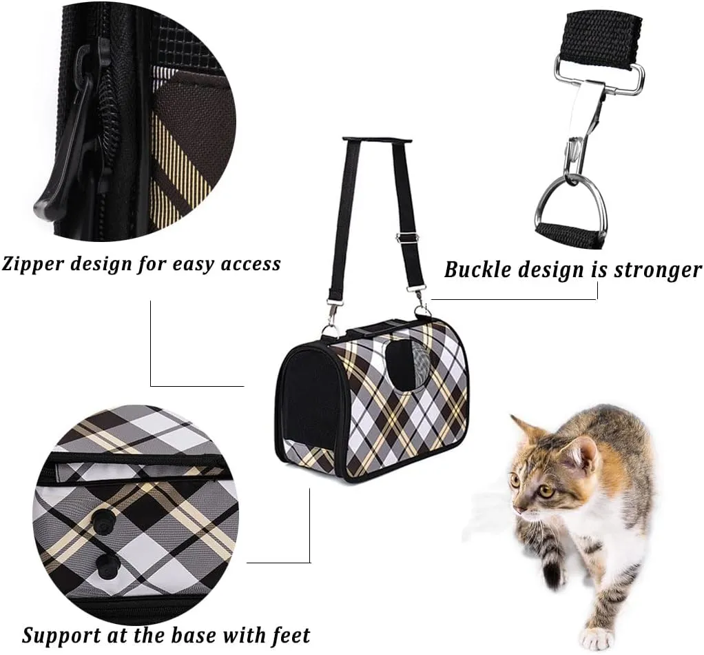 Travel Pet Shoulder Bag for Puppy & Kitten, Cat Carrier Sling Pet Carrier Backpack Waterproof Bottom for Hiking