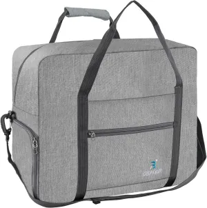 Travel Tote Bag Foldable Travel Duffel Bag For Spirit Airlines Personal Item Bag Weekender Bags for Men Women with Shoe Compartment Carry on Overnight Bag(Snow Gray,20L)