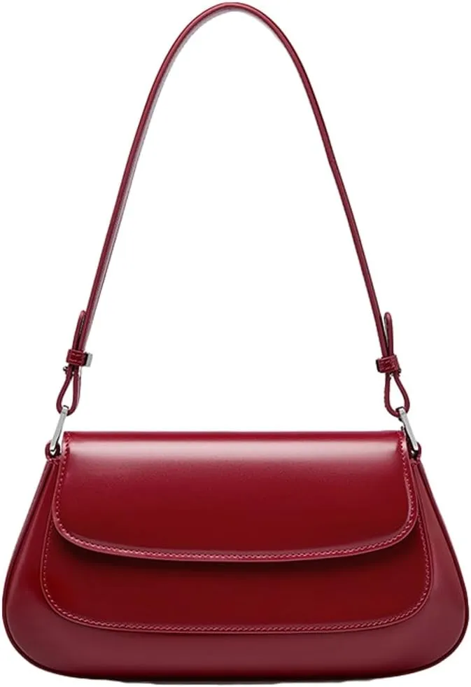 Trendy Genuine Leather Crossbody Bag for Women Small Y2k Tote Purse Shoulder Satchel Ladies Casual Handbags