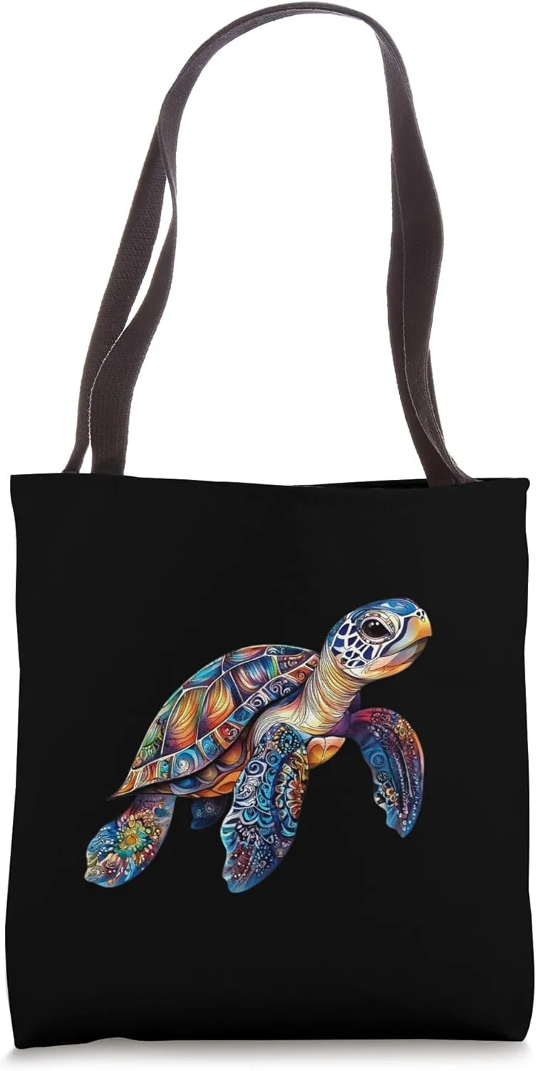 Tribal Hawaiian Sun Sea Turtle Beach Ocean Lover Animals Tote Bag