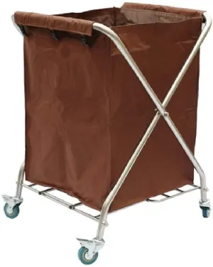 Trolleys,Wheeled Laundry Cart, Storage Bag, Foldable Commercial Cleaning Service Trolley,Brown