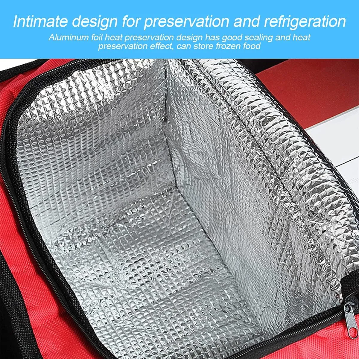 Trunk Organizer - Large Capacity Cargo Storage with Insulation Cooler, Foldable for Cars, Vehicles, SUVs, Trucks, Automotive Interior Organizer (Red)