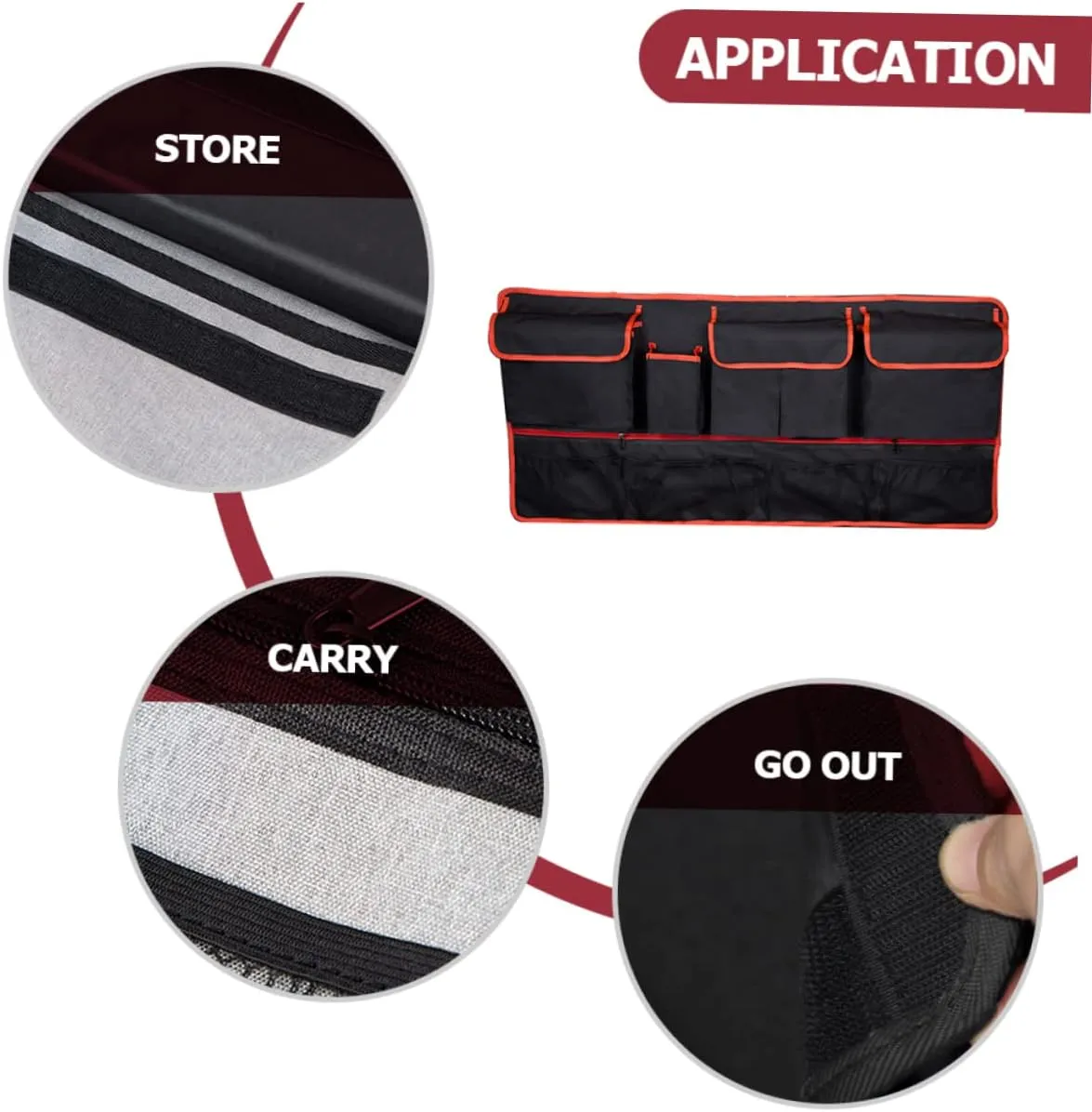 Trunk Storage Bag Auto Hanging Storage Trash Bag Foldable Luggage Collapsible Garbage Can Car Backseat Organizer Trunk Organizer Suv Seat Back Oxford Cloth Back Seat Red