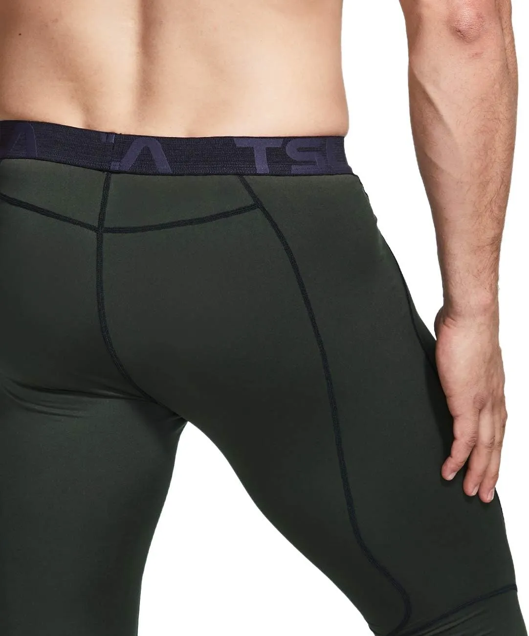 TSLA Men's Athletic Compression Pants, Thermal Wintergear Running Tights, Sports Leggings