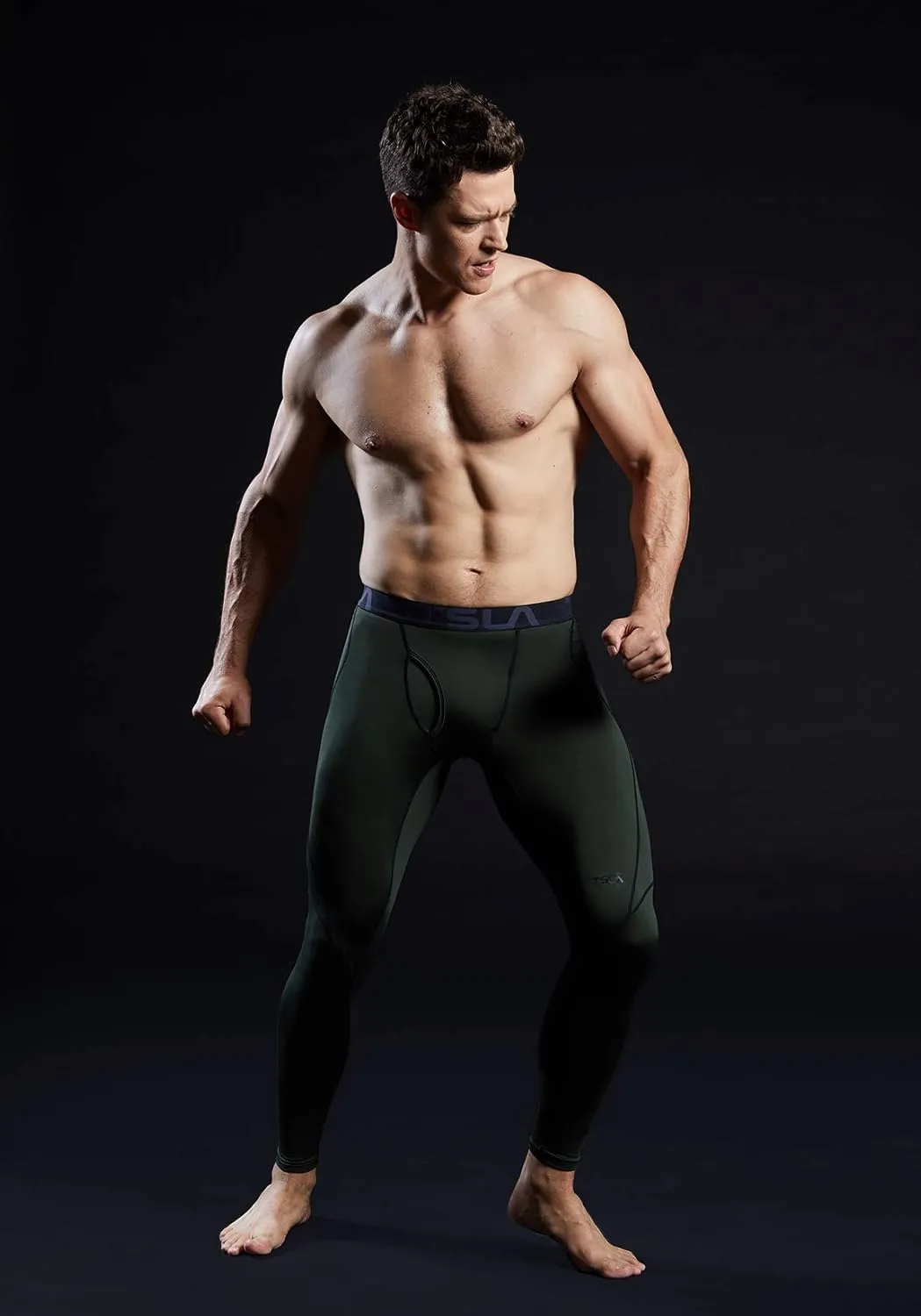 TSLA Men's Athletic Compression Pants, Thermal Wintergear Running Tights, Sports Leggings