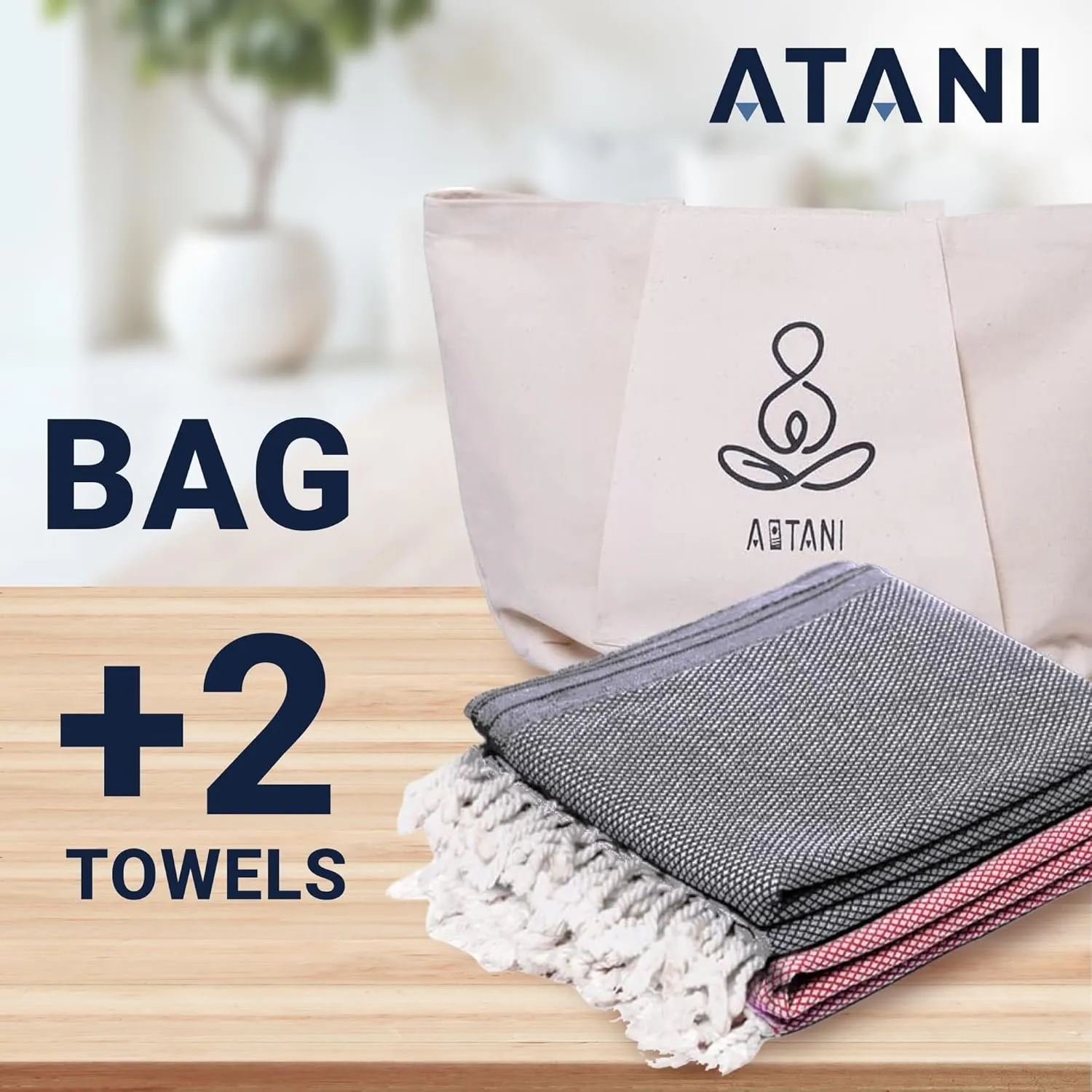 Turkish Beach Towel Pack of 2 (69x35 Inches), Oversized 100% Cotton Bath Towels Lightweight Quick-Dry Beach Blanket for Travel, Picnic, Camping, Yoga and Pool(Black Red)