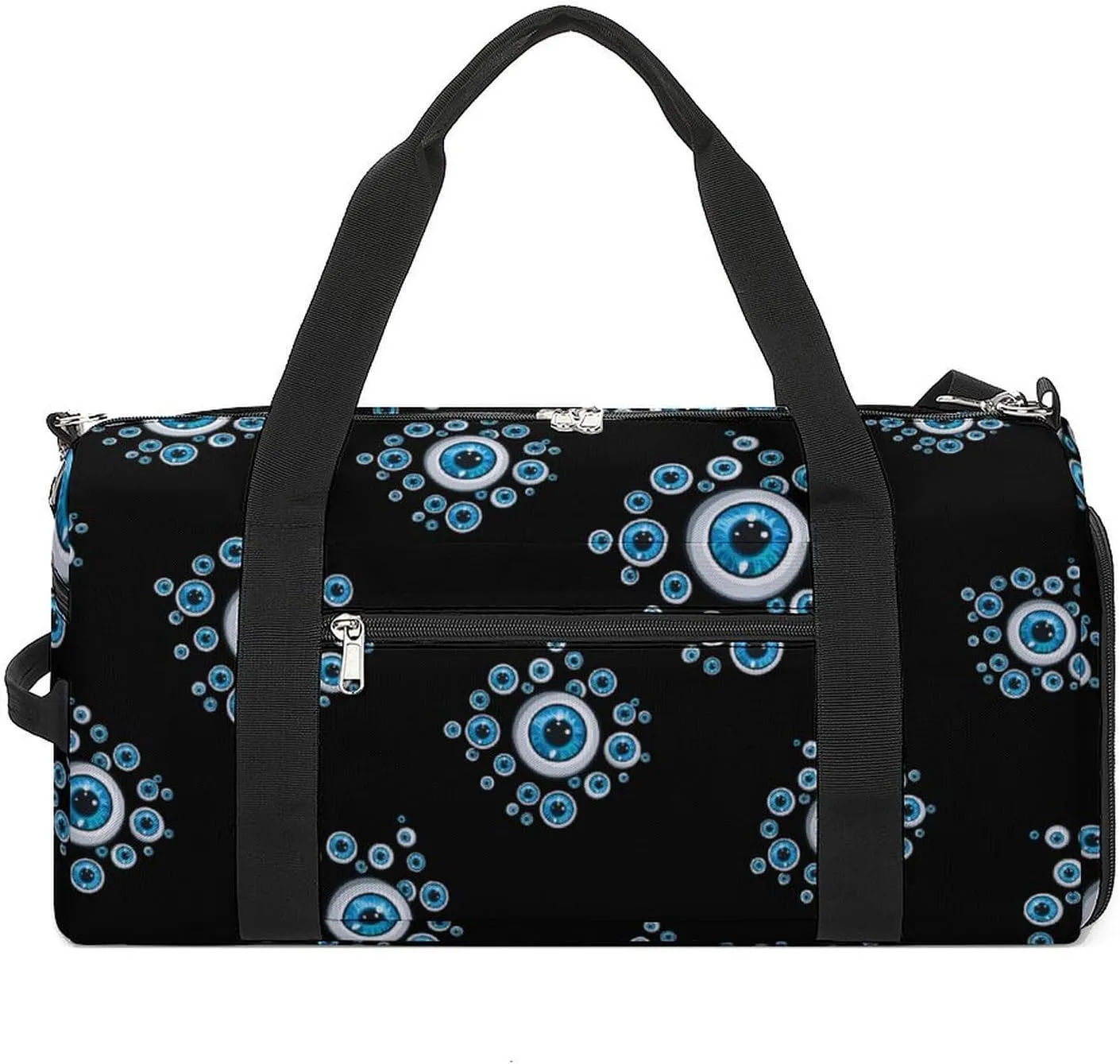 Turkish Blue Evil Eyes Sports Gym Bag for Men Women Travel Duffel Bag with Shoulder Strap