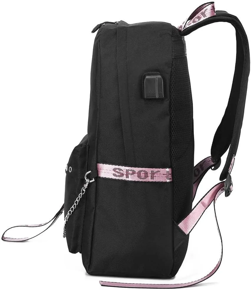 TWICE Backpack Daypack Sana Schoolbag Laptop School Bag with USB port and Headphone Jack 8