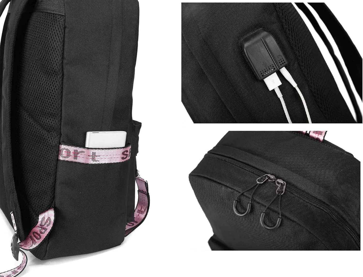 TWICE Backpack Daypack Sana Schoolbag Laptop School Bag with USB port and Headphone Jack 8