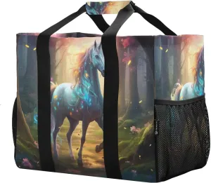 Unicorn Magical Foldable Travel Duffel Bag for Men Women Waterproof Weekender Overnight Carry On Tote Bag with Comfortable Handle Hospital Bag for Hospital Airplane Business Trips Sport