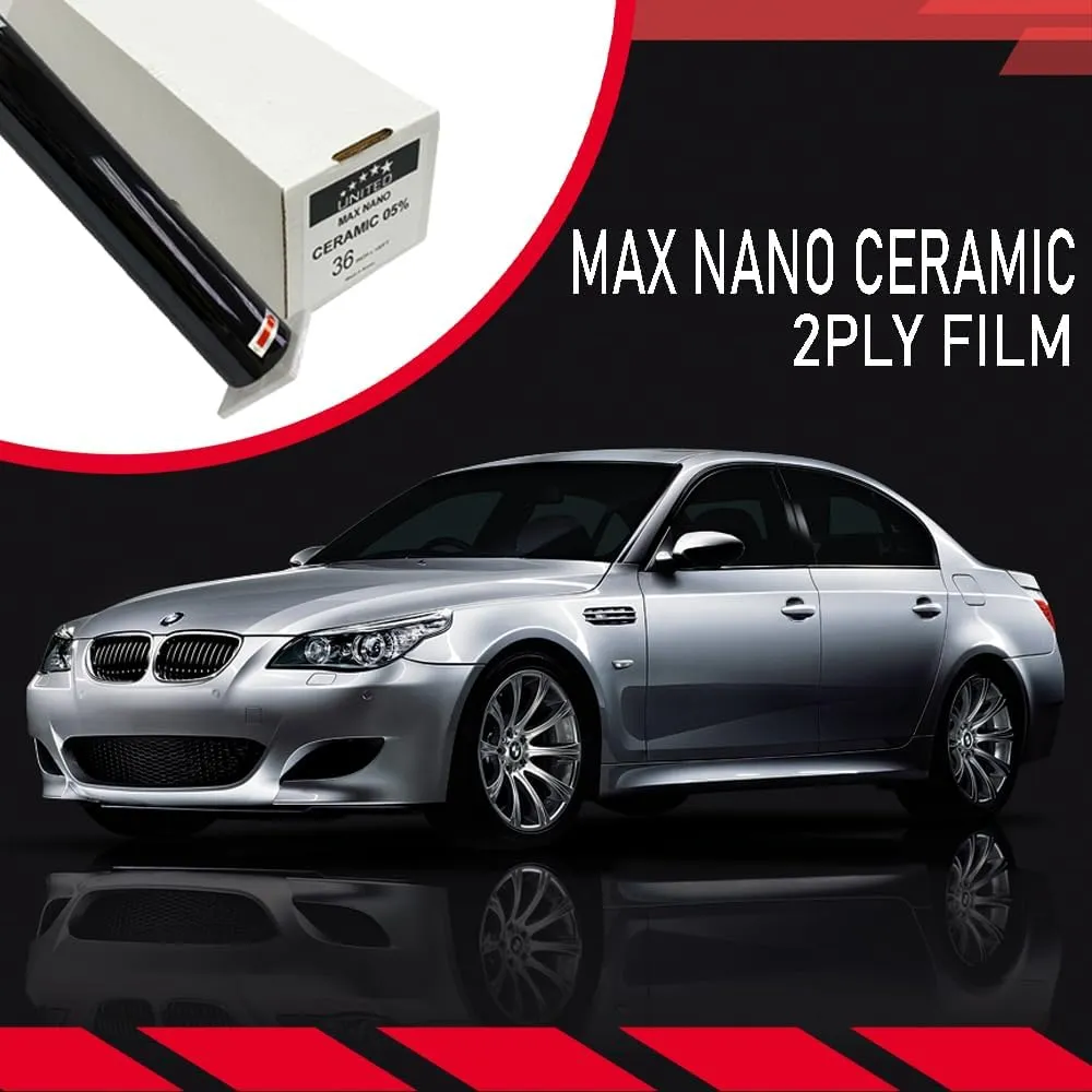 United 20" x 100'Ft 10% Nano Ceramic Car Window Tint Roll - High Heat Rejection, UV/IR Rays Block, Lifetime Color Stability
