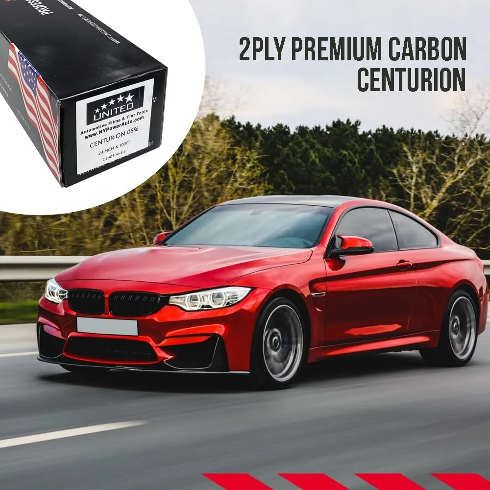 United Centurion Window Tint 5% VLT 40"Inx100'Ft 2Ply Nano Carbon - PET Laminated Adhesive Film - Privacy Window Tint for Cars, Home, Blocks UV/IR Rays, Reduce Heat & Glare - Lifetime Color Stability