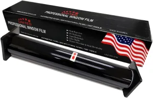 United Centurion Window Tint 5% VLT 40"Inx100'Ft 2Ply Nano Carbon - PET Laminated Adhesive Film - Privacy Window Tint for Cars, Home, Blocks UV/IR Rays, Reduce Heat & Glare - Lifetime Color Stability
