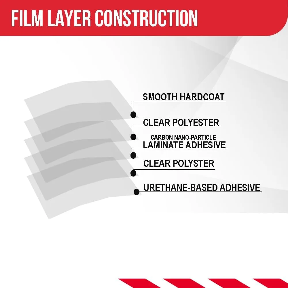 United Centurion Window Tint 5% VLT 40"Inx100'Ft 2Ply Nano Carbon - PET Laminated Adhesive Film - Privacy Window Tint for Cars, Home, Blocks UV/IR Rays, Reduce Heat & Glare - Lifetime Color Stability