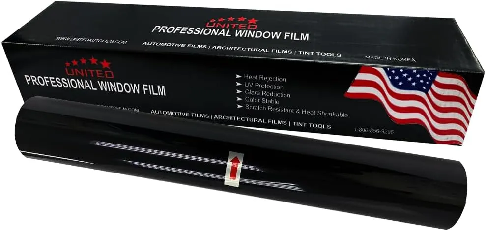 United Ceramic Window Tint Car 20In x100Ft 2Ply Nano Ceramic IR-95 with 5% VLT - Outstanding Clarity and Views Window Tint for Car Home Blocks UV/IR Rays, Adhesive Film with Lifetime Color Stability