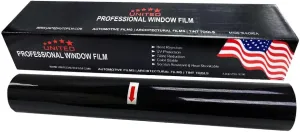 United Professional Window Tint 20% VLT 20"In x 100'Ft 1Ply Dyed Upgraded Film - Privacy Window Tint for Cars, Home, Blocks UV/IR Rays, Reduce Heat & Glare - Adhesive Window Film Standard Black Color