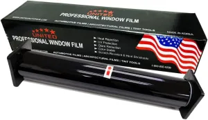 United Window Tint 36"In x 100'Ft Nano Carbon Film 2Ply with 3% VLT - Clear Polyester Privacy Window Tint for Car, Home, Blocks UV/IR Rays, Reduce Heat & Glare- Adhesive Film-Lifetime Color Stability