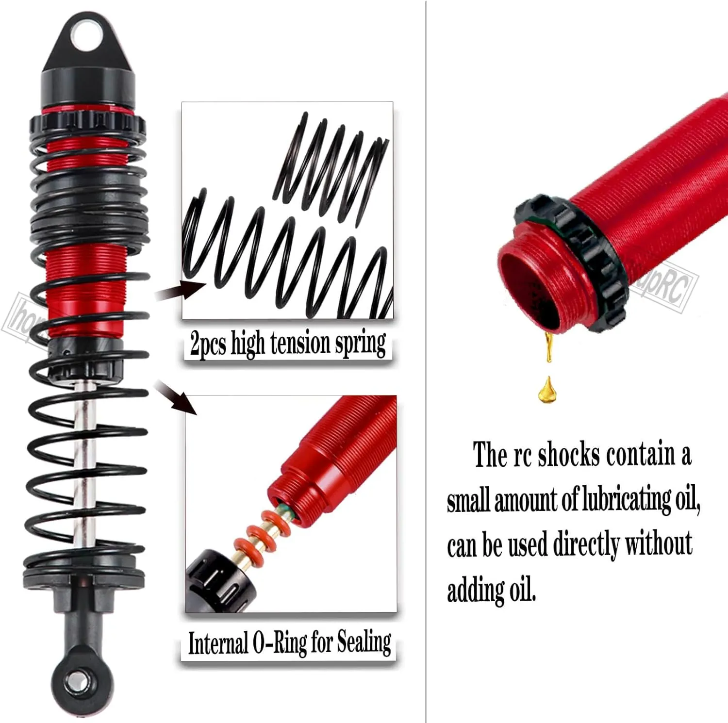 Upgrades Part for 1/10 Stampede/Rustler 2WD,Drive Shaft CVD&RC Shocks&Adjustable Turnbuckles Camber Links&A Arm&Caster Block&Steering Blocks&Rear Stub Axle Carriers,Wheel Hex&Hex Hub,Red