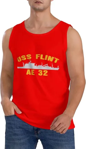 USS Flint Ae 32 Men's Breathable Tank Top Novel Gym Workout Sleeveless T-Shirt Sports Tank Top T-Shirt