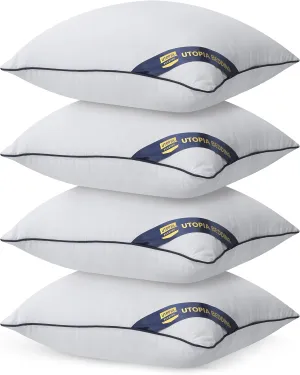 Utopia Bedding Throw Pillow Inserts (Pack of 4, White), 18 x 18 Inches Decorative Indoor Pillows for Sofa, Bed, Couch, Cushion Sham Stuffer