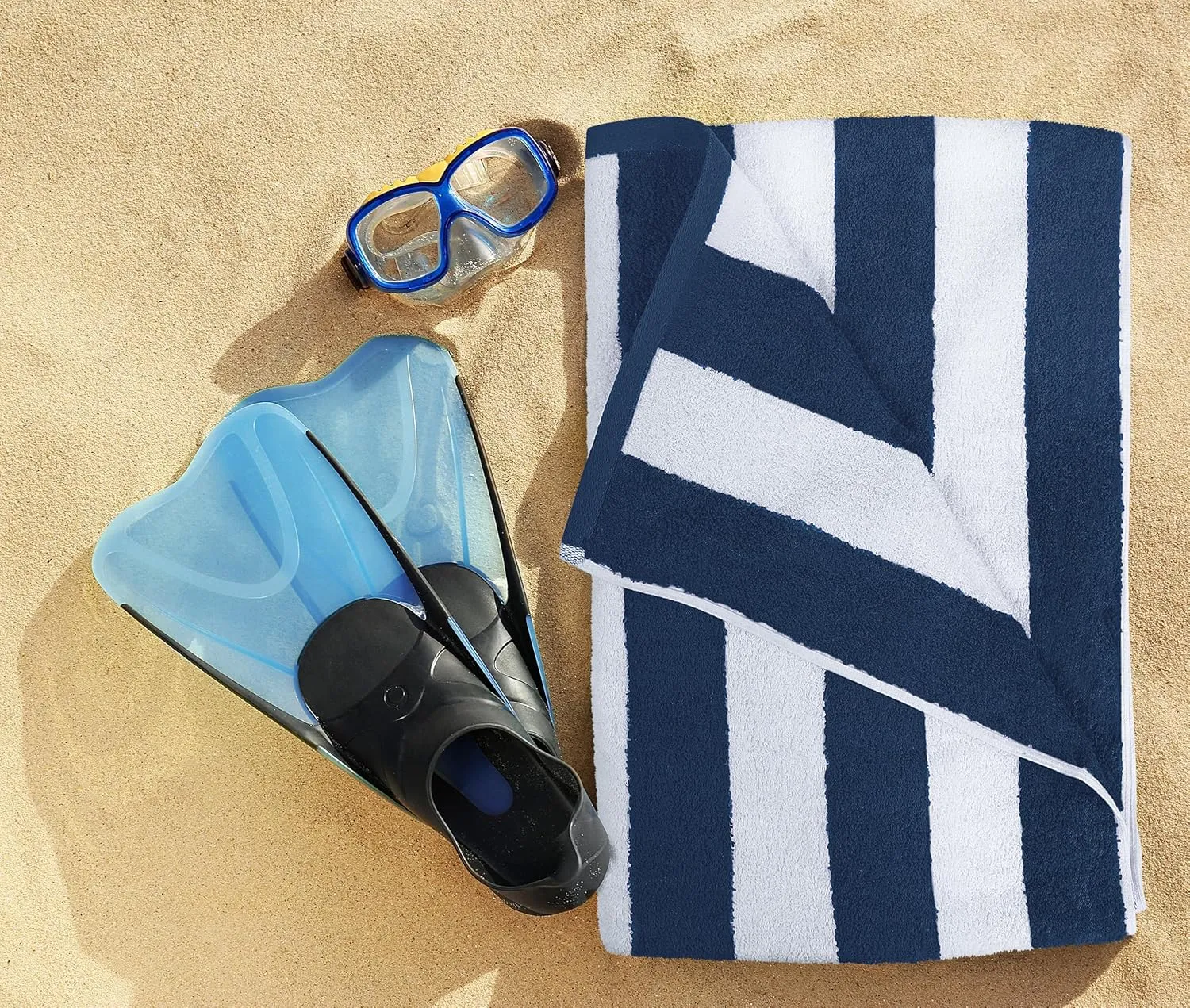 Utopia Towels Cabana Stripe Beach Towel, Oversized 100% Ringspun Cotton Pool Towels, Highly Absorbent Bath Towels for Bathroom (Red, Navy, Grey & Plum, 30X60 Inch - 4 Pack)