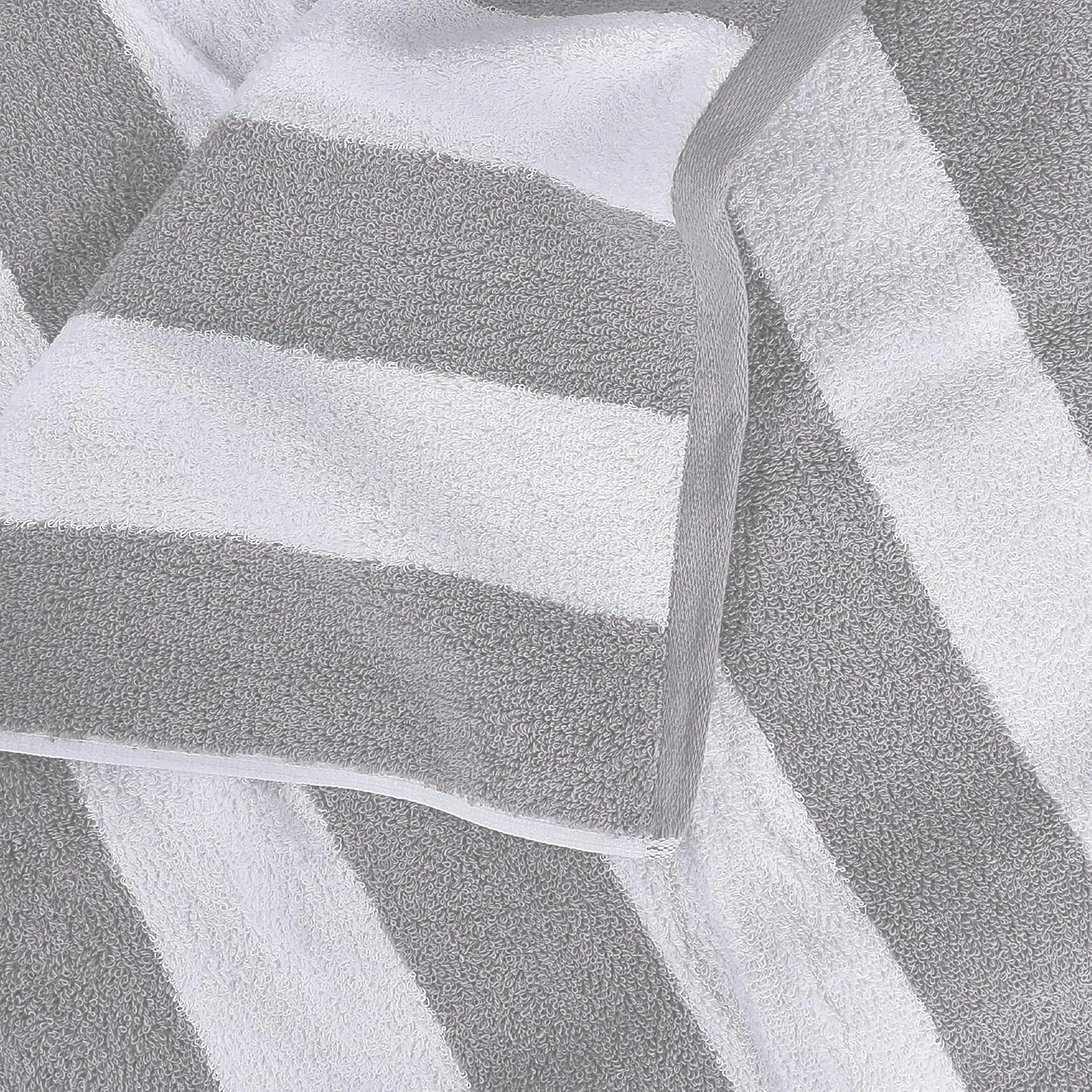 Utopia Towels Cabana Stripe Beach Towels, 30 x 60 Inches - Large Pool Towels (Bulk Pack of 24, Grey)