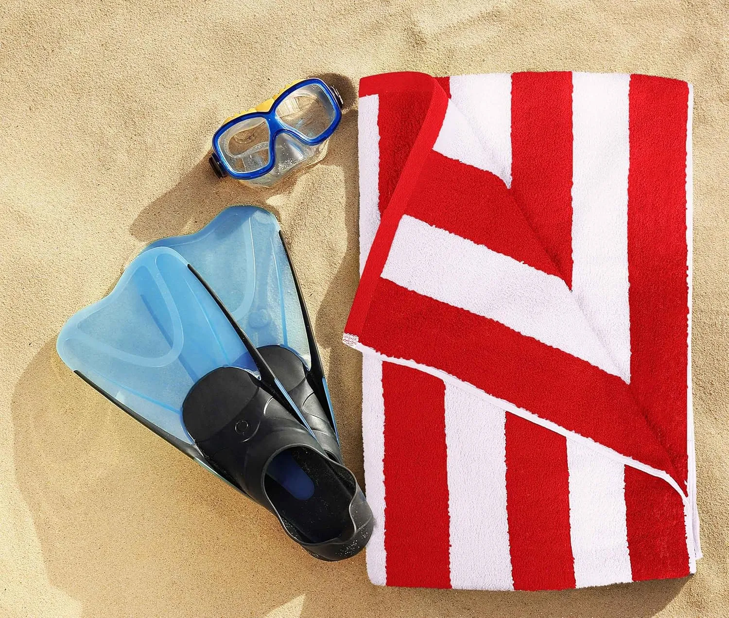 Utopia Towels Cabana Stripe Beach Towels - 30 x 60 Inches - RED Pack of 24