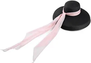 Utopiat MIU Oversized Straw Holiday Black Hat W/Silk Scarf Inspired by BAT's