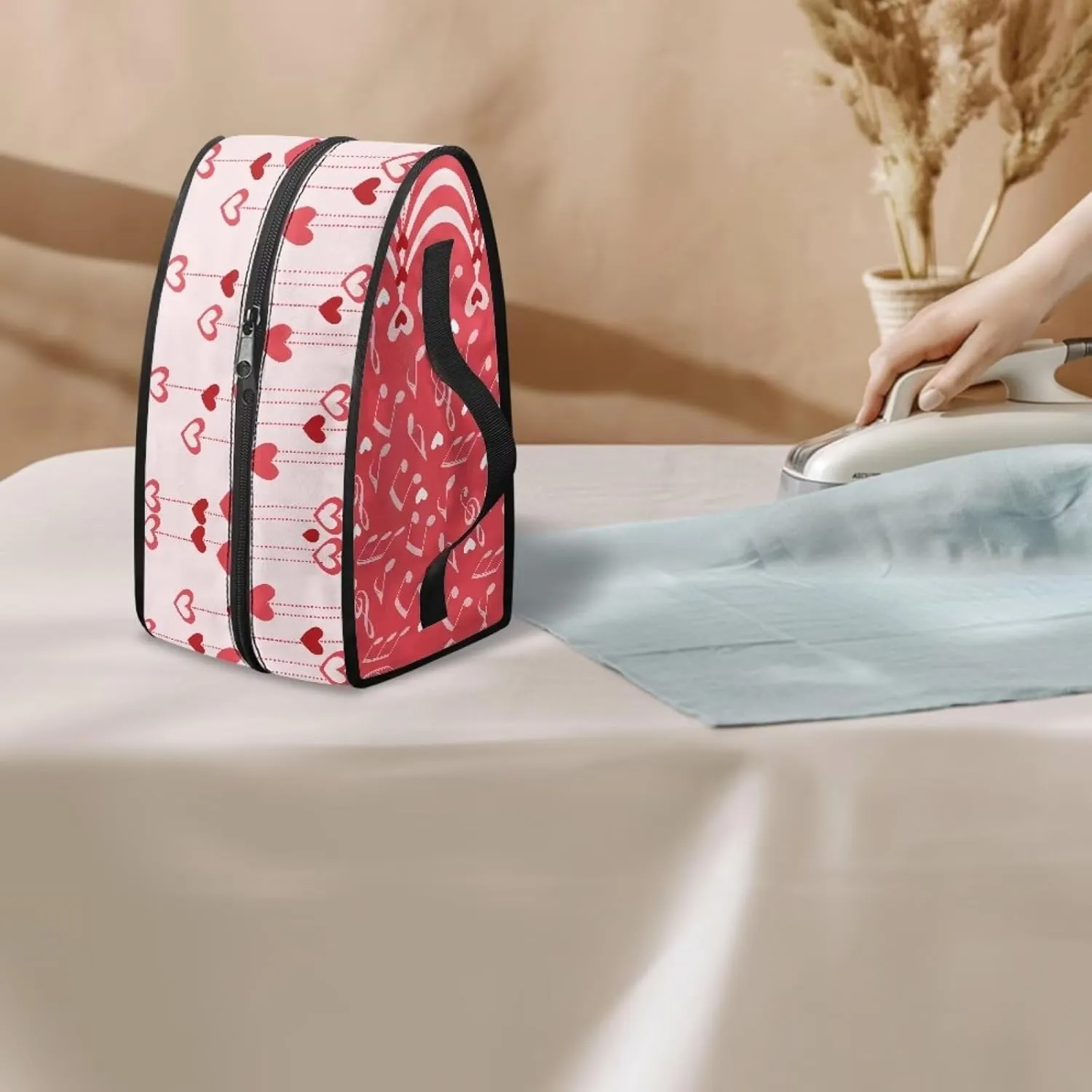 Valentines Day Love Note Steam Iron Storage Bag with Zipper Closure Reusable Foldable Steam Iron Storage Case Fits for Accessories Travel Irons