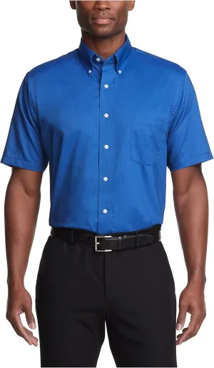 Van Heusen Men's Short Sleeve Regular Fit Oxford Solid Dress Shirt - Amazon Exclusive