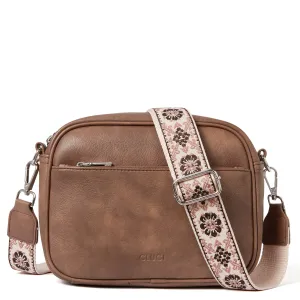 Vegan Leather Crossbody Bags for Women Trendy with Adjustable Wide Strap