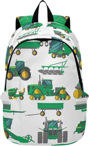 Vehicles Tractor Trailers Laptop Backpack Travel Hiking Camping Work Computer Back Packs Book Bags for Men Women