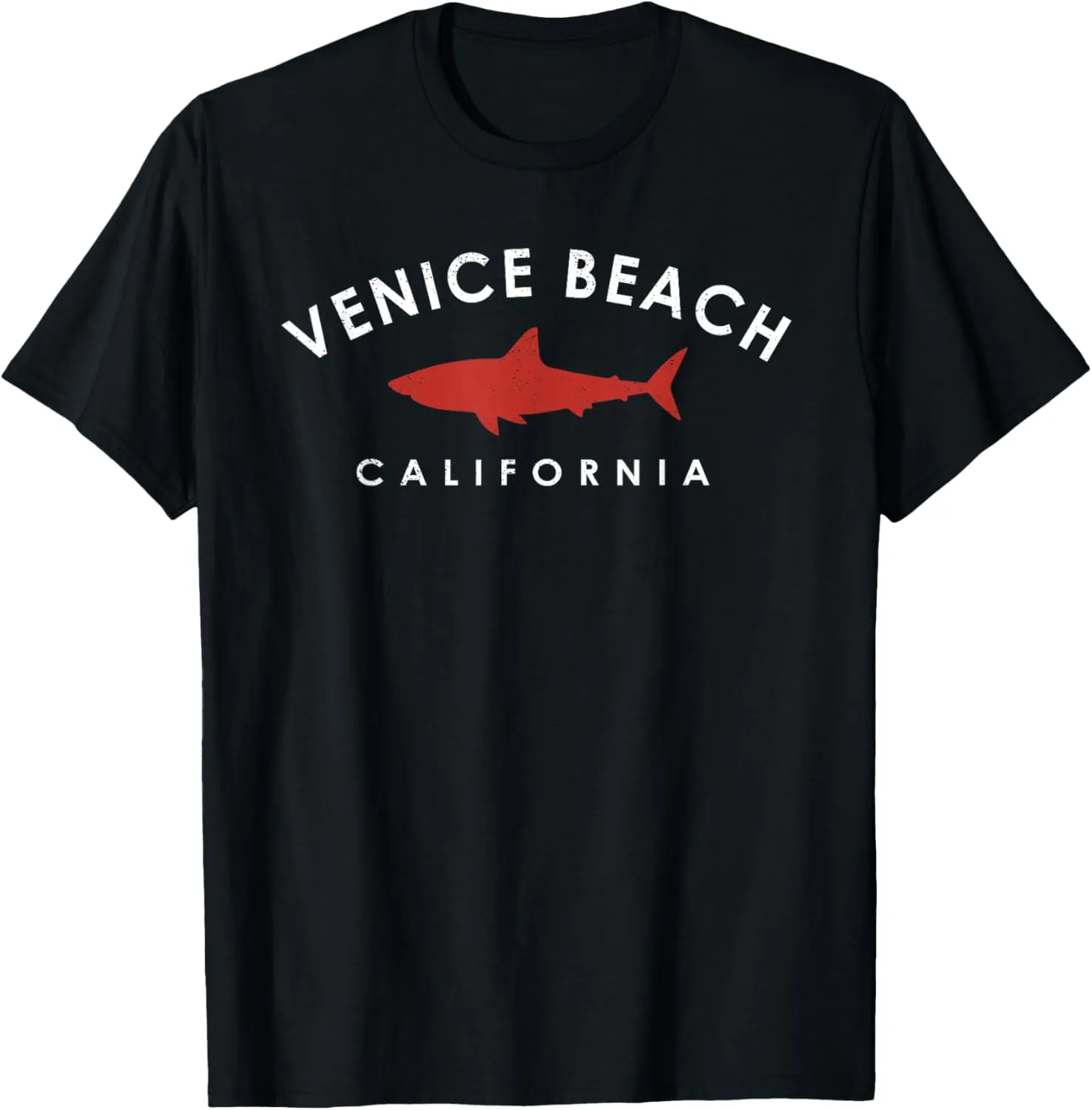 Venice Beach California Shark Vacation Souvenir Vintage Mens T-Shirt