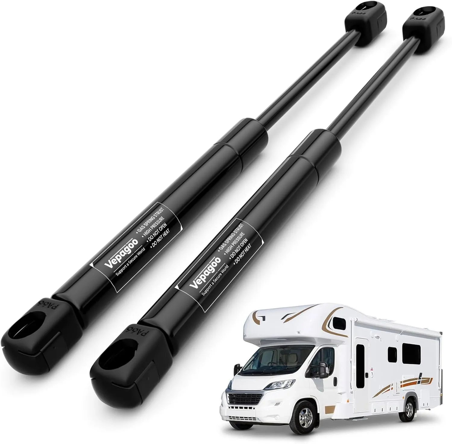 Vepagoo ST200M1-250 Gas Struts 20 Inch 250lb/1112N Shock Spring Lift Support for RV Bed Heavy Lid Truck Cover Camper Trailer Door Mattress Storage Boat Hatch,Set of 2