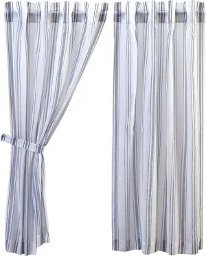VHC Brands Coastal Farmhouse Window Finn White Short Curtain Panel Pair