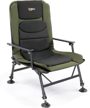VINGLI Oversized Fishing Chair Heavy Duty Support 440 LBS, 160° Freely Adjustable Reclining Folding Chairs, Lounge Travel Outdoor Seat with High Back for Fishing Camping or Leisure
