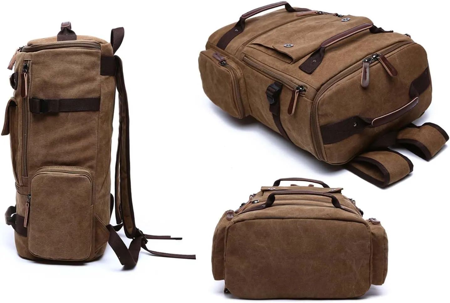 Vintage Canvas Backpack Casual Travel Rucksack 15.6inch Laptop Daypacks Hiking Camping Backpack