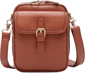 Vintage Leather Messenger Bag for Women & Men, Large Capacity Anti-Theft Crossbody Shoulder Bag with 10 Card Slots, Multi-Use