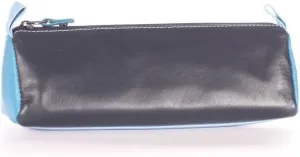 Visconti Stylish Genuine Leather Quality Small Makeup Cosmetic Bag/Brush or Toiletry Case/Supply Holder, Multi Color for Ladies and Girls (Navy Blue)