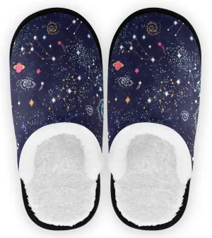 visesunny Slippers for Women Mens Stylish Foral Winter Warm Memory Foam Cotton Home Slippers Soft Plush Fleece Slip on House Slippers Unisex Indoor Outdoor Shoes
