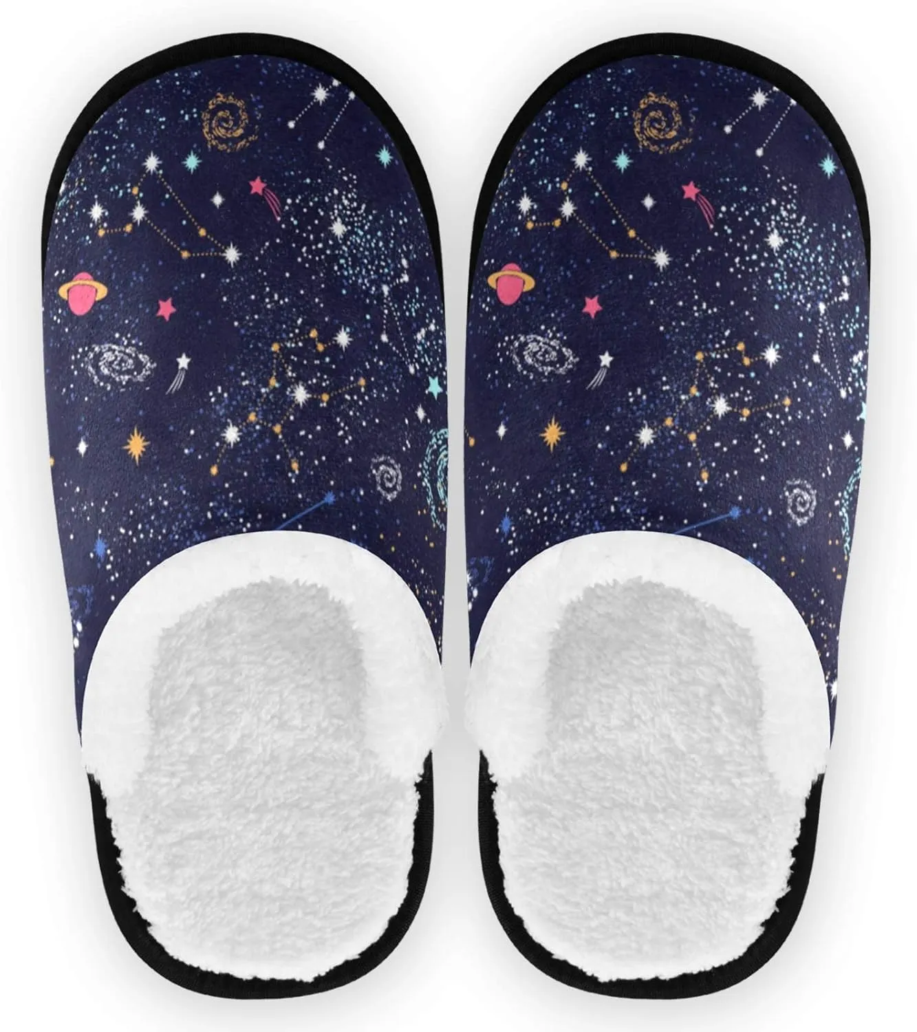 visesunny Slippers for Women Mens Stylish Foral Winter Warm Memory Foam Cotton Home Slippers Soft Plush Fleece Slip on House Slippers Unisex Indoor Outdoor Shoes