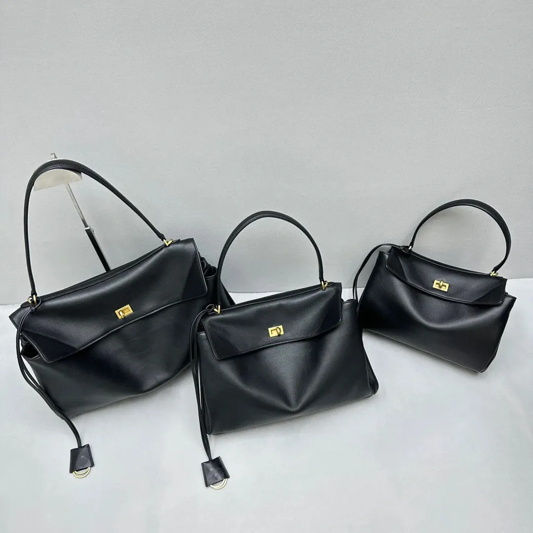 VLOVELAW New Genuine Leather Rodeo Tote Bag Large Capacity Lock Kelly Bag Leisure Commute Shoulder Messenger Bag for Women
